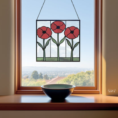 Prairie Poppies Stained Glass Pattern