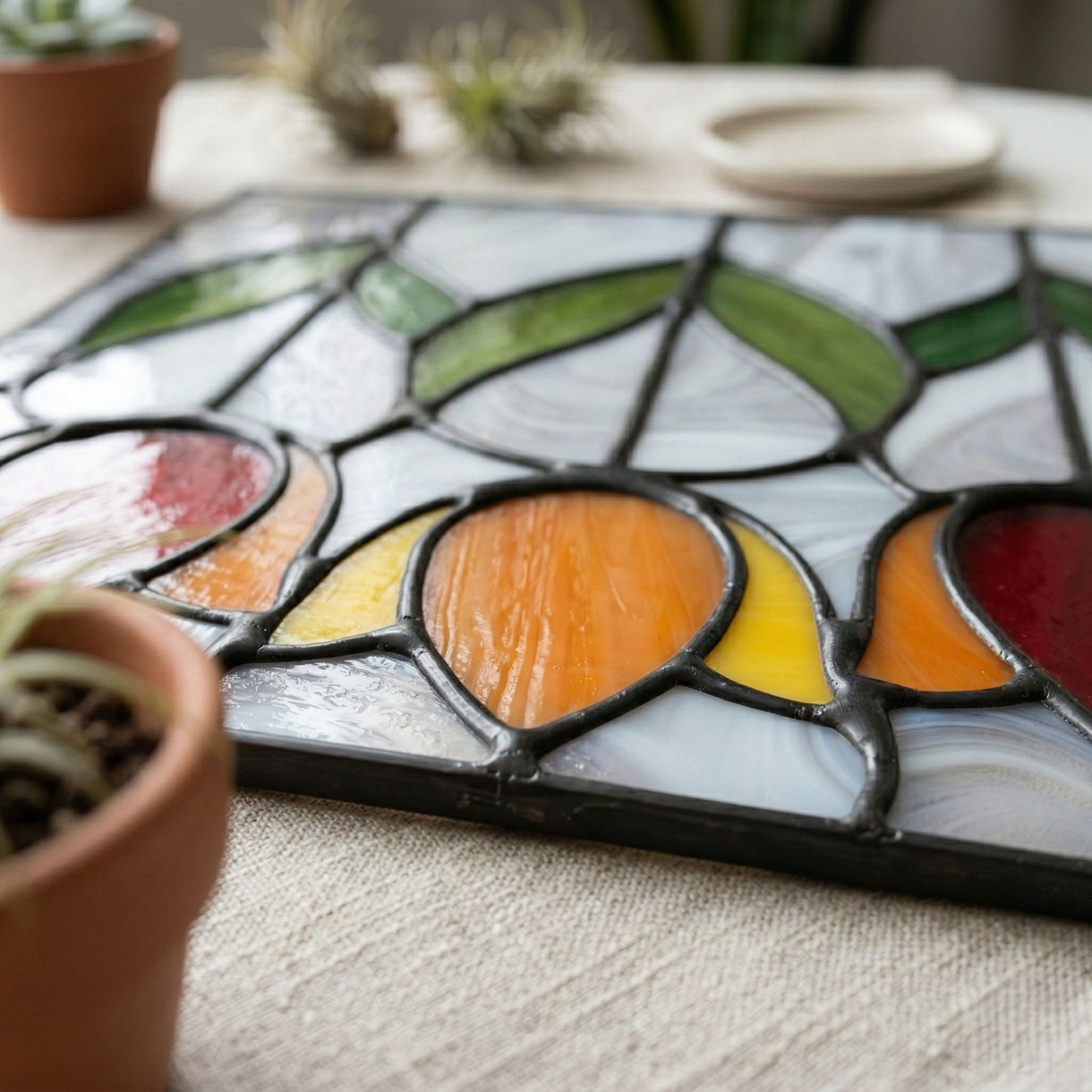 Spring Tulips Prairie Stained Glass Pattern