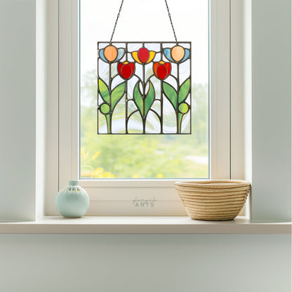 Prairie Tulips Stained Glass Flowers Pattern