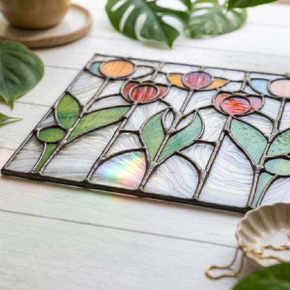 Prairie Tulips Stained Glass Flowers Pattern