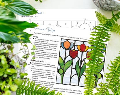 Prairie Tulips Stained Glass Flowers Pattern