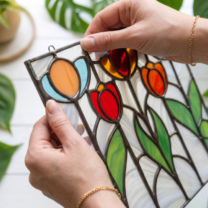 Prairie Tulips Stained Glass Flowers Pattern