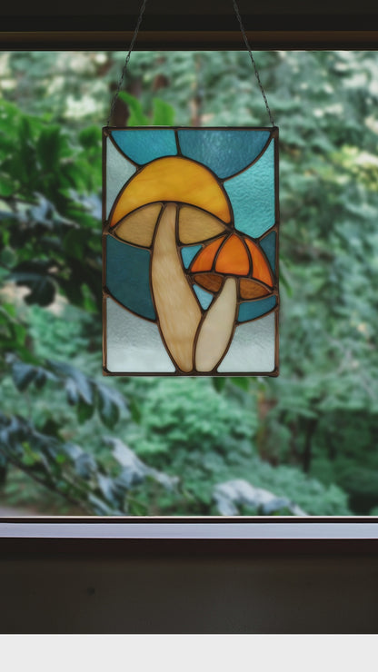 Mushroom Buddies Stained Glass Pattern and PNG
