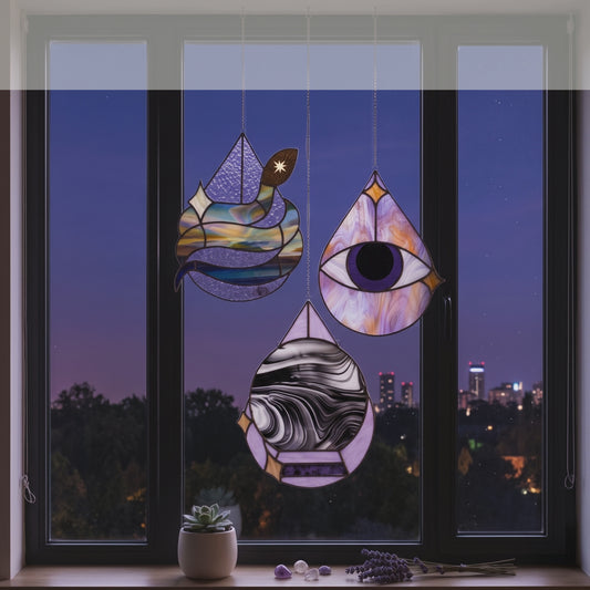 Mystical Drops Stained Glass Pattern Pack of 3