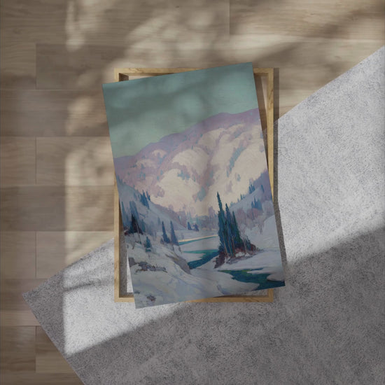 Video showing the First Creek Winter mountains art print.
