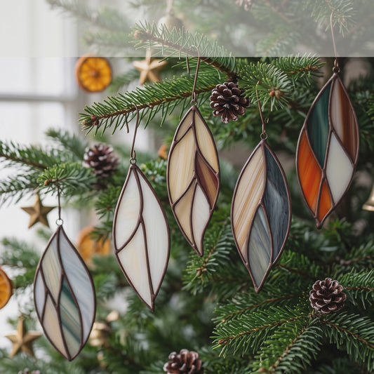 Stained Glass Feathers Christmas Ornaments Pattern Pack