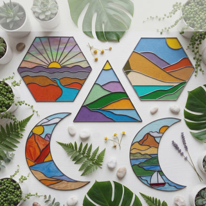Stained Glass Landscapes Pattern Value Pack