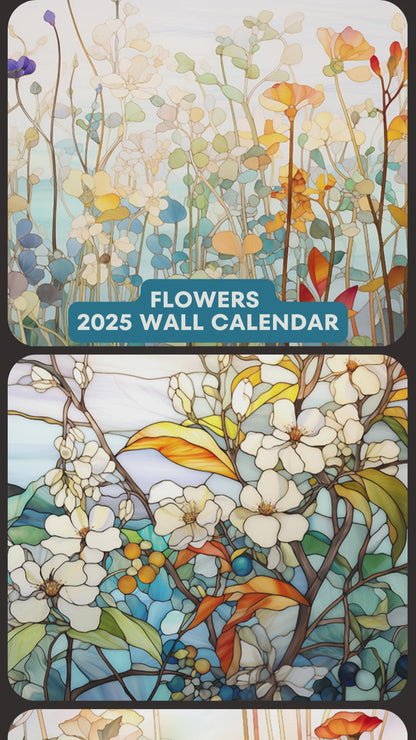 2025 Flowers Large Wall Calendar