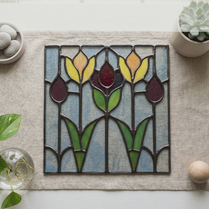Flower Buds Prairie Stained Glass Pattern