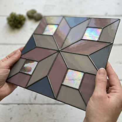 Geometric Stained Glass Cross Pattern