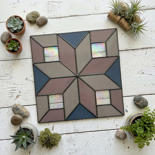 Geometric Stained Glass Cross Pattern