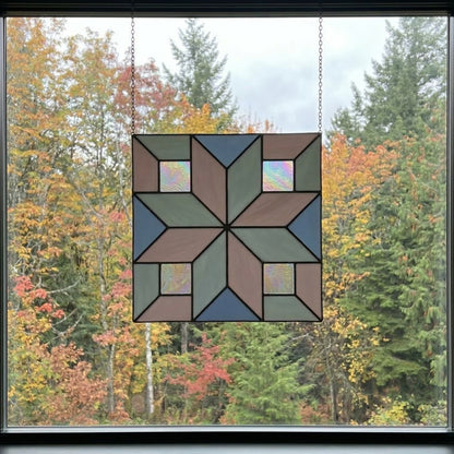 Geometric Stained Glass Cross Pattern