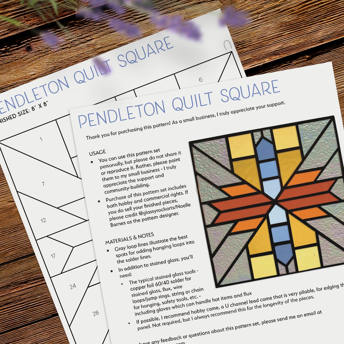 Pendleton Quilt Square Pattern with PNG – GlassyRock Arts
