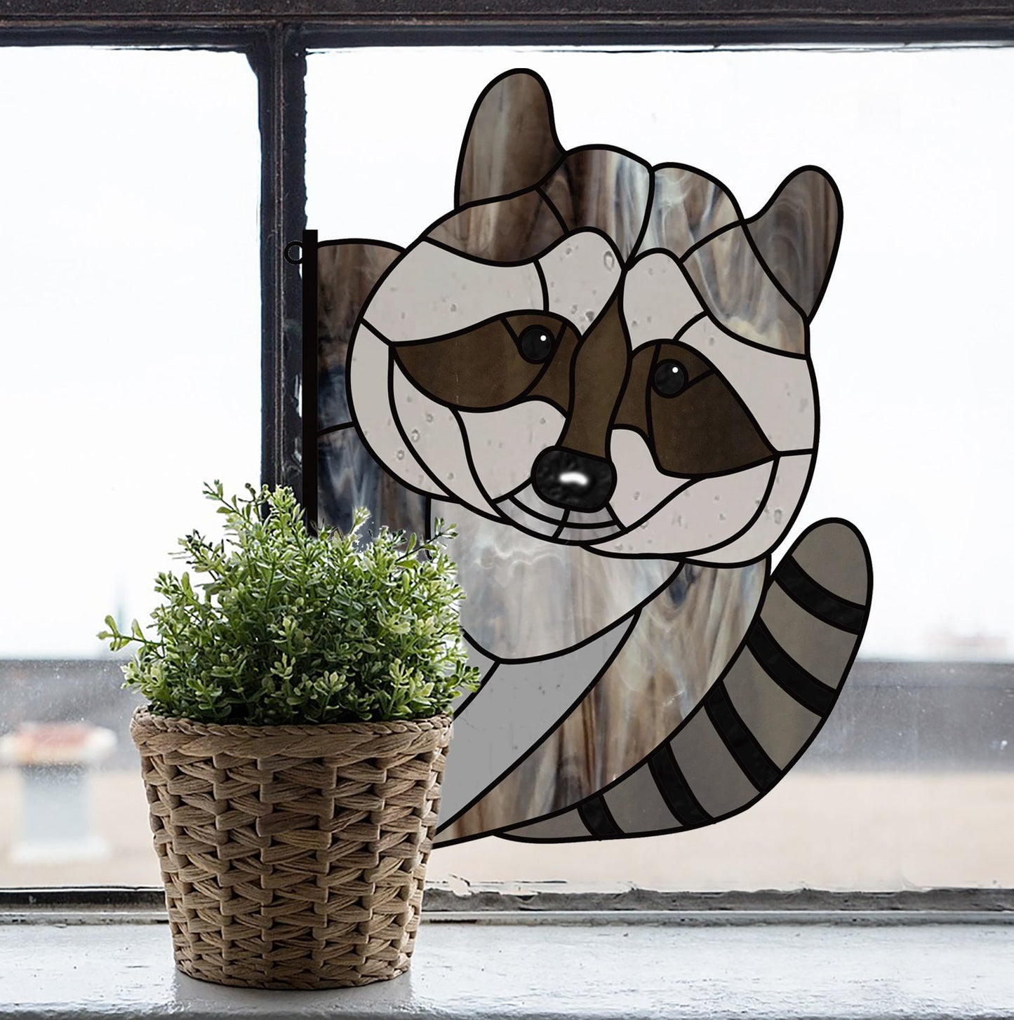 Raccoon Buddy Stained Glass Pattern