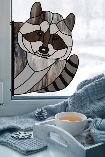 Raccoon Buddy Stained Glass Pattern