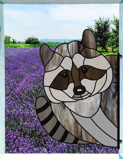 Raccoon Buddy Stained Glass Pattern