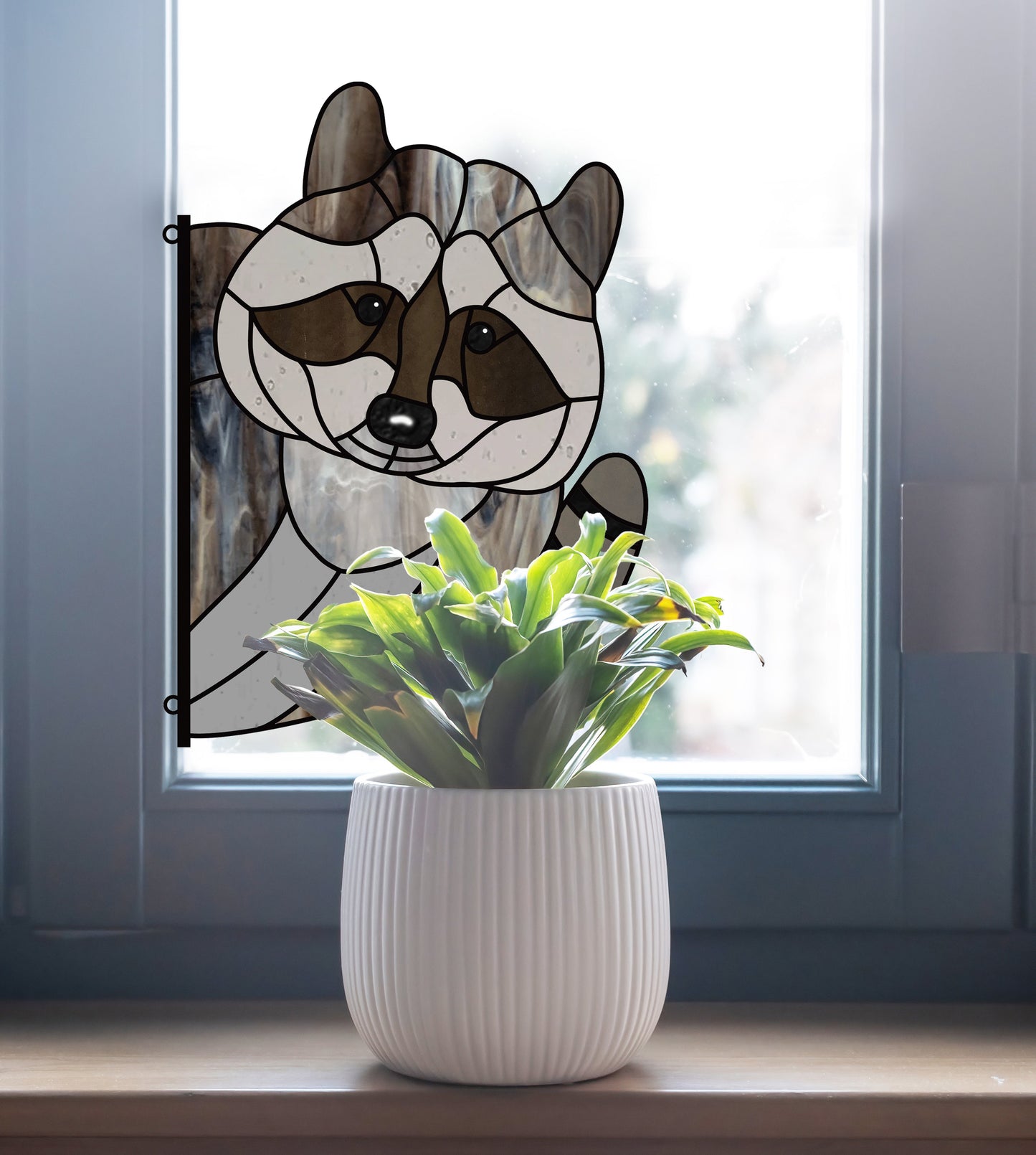 Raccoon Buddy Stained Glass Pattern