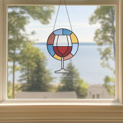 Radiant Wine Stained Glass Pattern and PNG