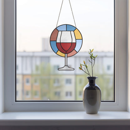 Radiant Wine Stained Glass Pattern and PNG