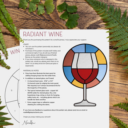 Radiant Wine Stained Glass Pattern and PNG