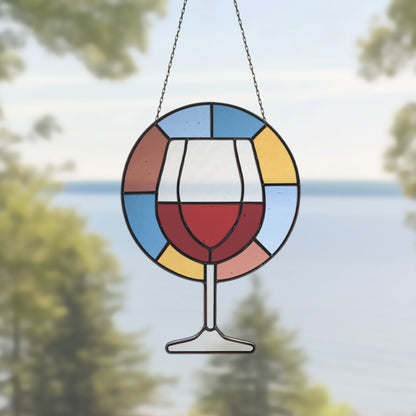 Radiant Wine Stained Glass Pattern and PNG