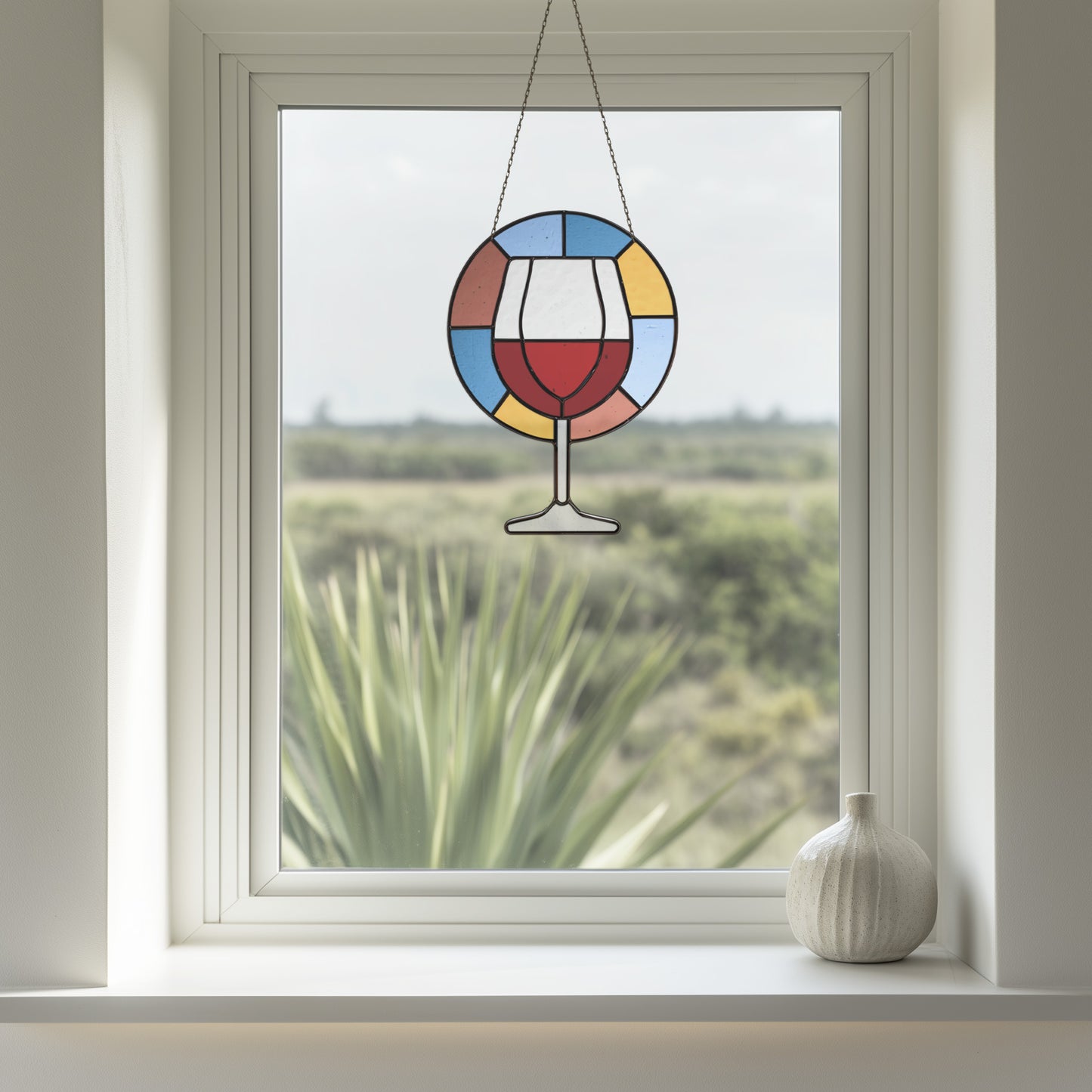 Radiant Wine Stained Glass Pattern and PNG