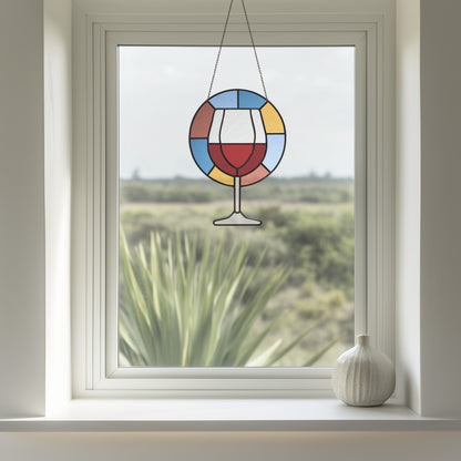 Radiant Wine Stained Glass Pattern and PNG