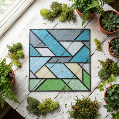 Geometric Square Beginner Stained Glass Pattern