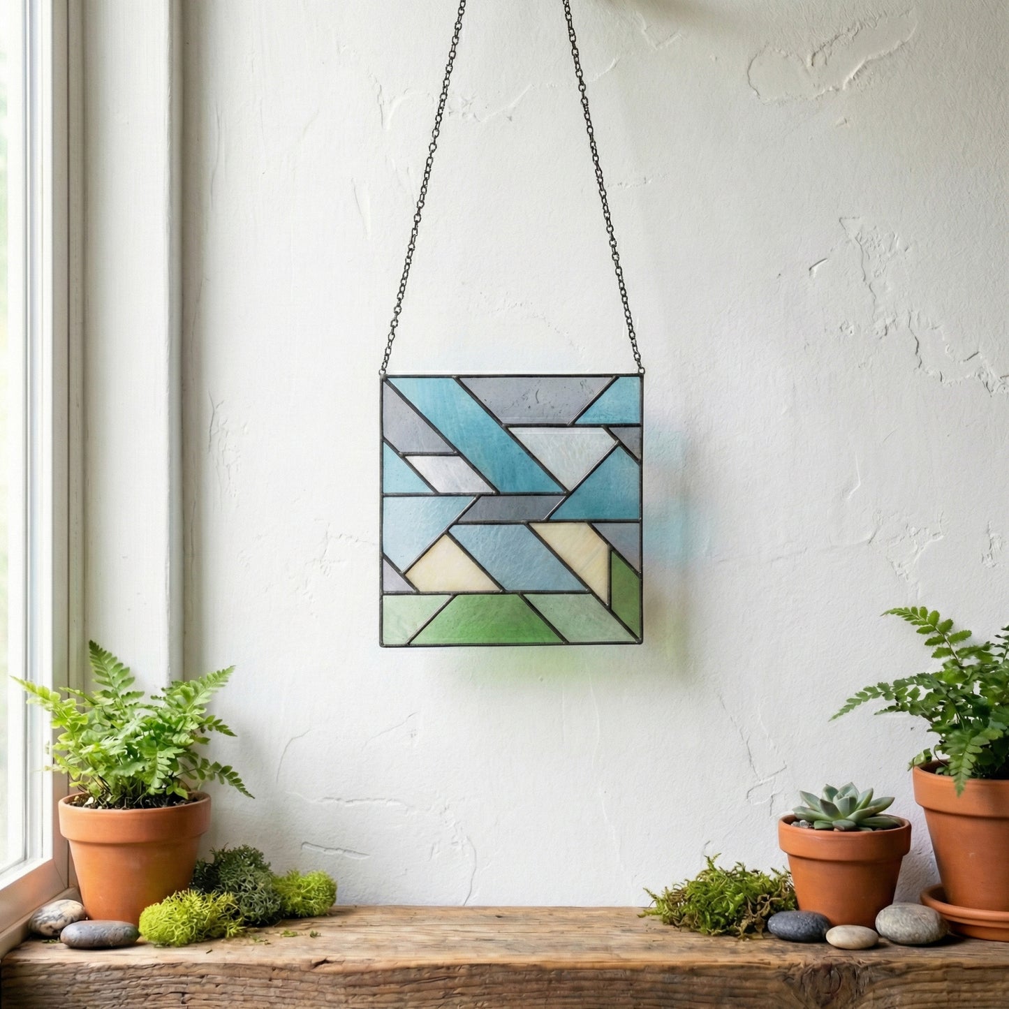 Geometric Square Beginner Stained Glass Pattern