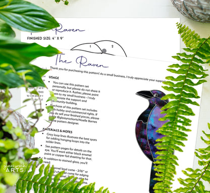 Raven Stained Glass Pattern