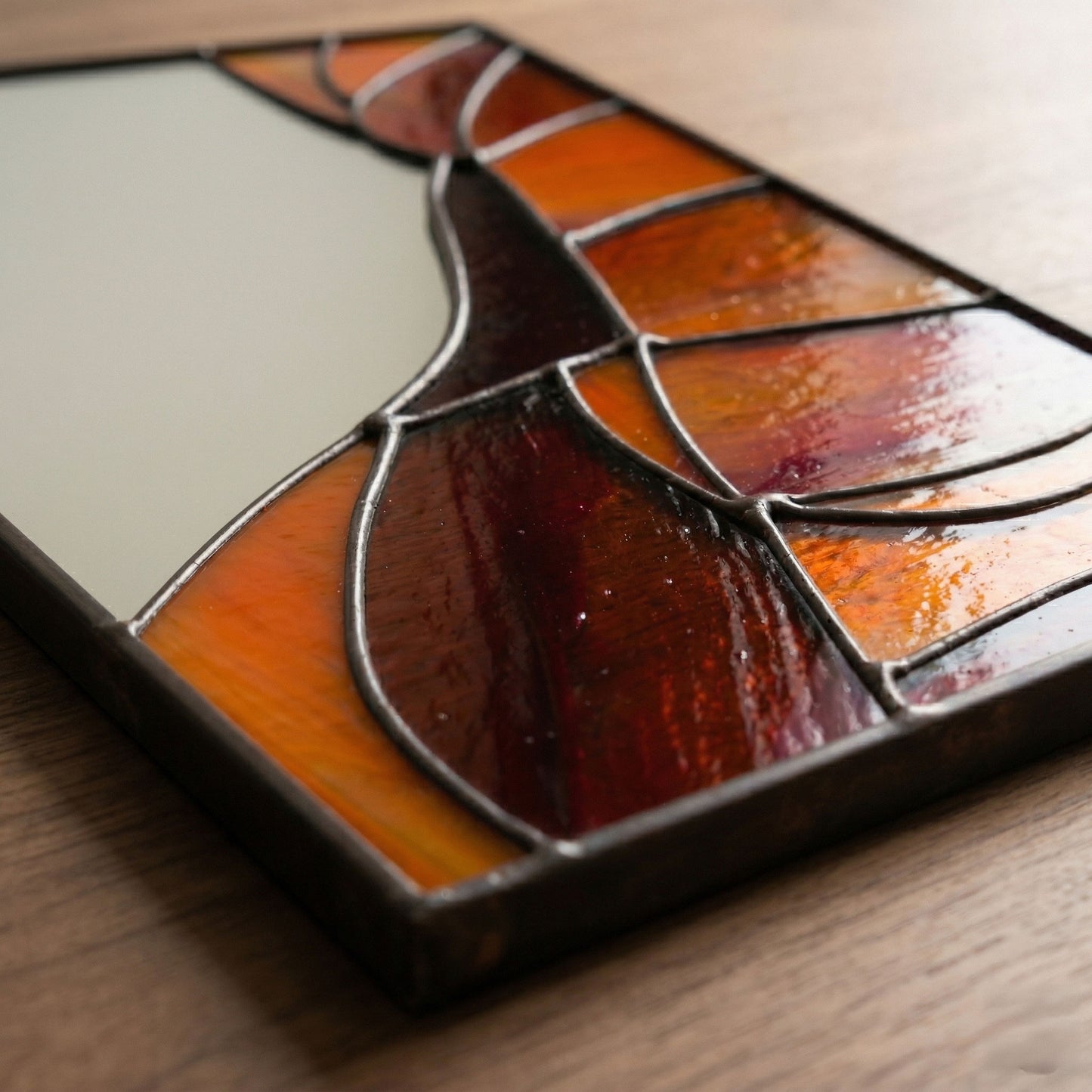 Red Rocks Landscape Mirror Stained Glass Pattern