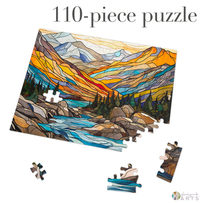 A picture of the Rocky Mountain National Park Stained Glass Jigsaw Puzzle from GlassyRock Arts. 