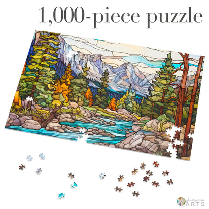 A picture of the Rocky Mountain National Park Stained Glass Jigsaw Puzzle from GlassyRock Arts. 