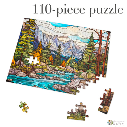 A picture of the Rocky Mountain National Park Stained Glass Jigsaw Puzzle from GlassyRock Arts. 