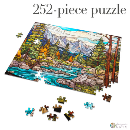 A picture of the Rocky Mountain National Park Stained Glass Jigsaw Puzzle from GlassyRock Arts. 