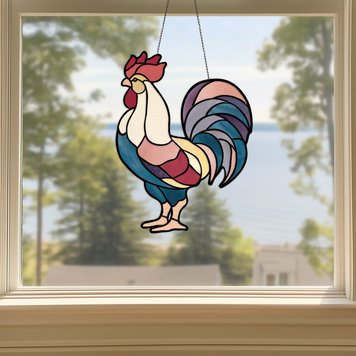 Rooster Stained Glass Pattern PDF & PNG - Crafting Patterns & Molds from GlassyRock Arts