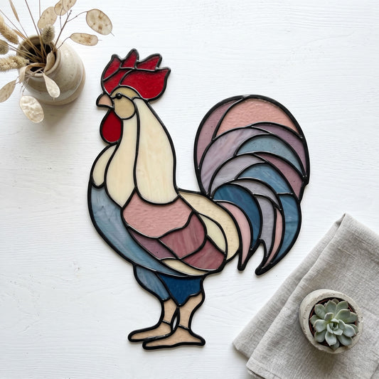 Rooster Stained Glass Pattern PDF & PNG