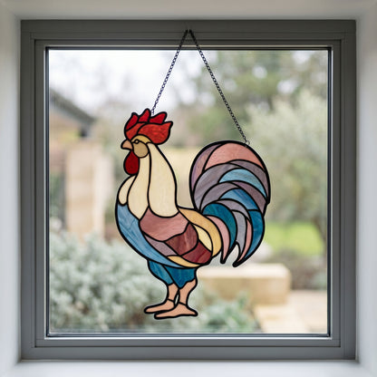 Rooster Stained Glass Pattern PDF & PNG