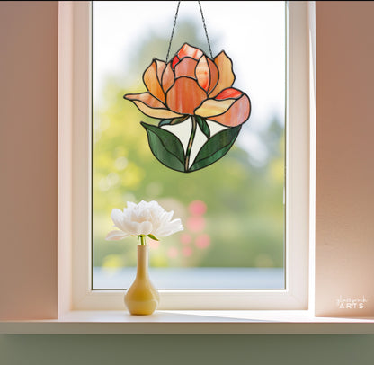 A picture of the Rose Stained Glass Pattern from GlassyRock Arts. 