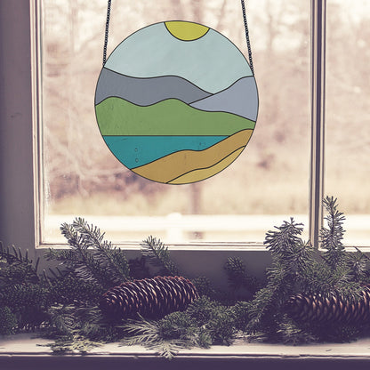 Boho Stained Glass Pattern - Round Landscape