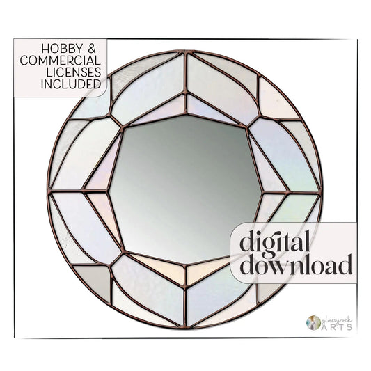 Round Diamond Mirror Stained Glass Pattern