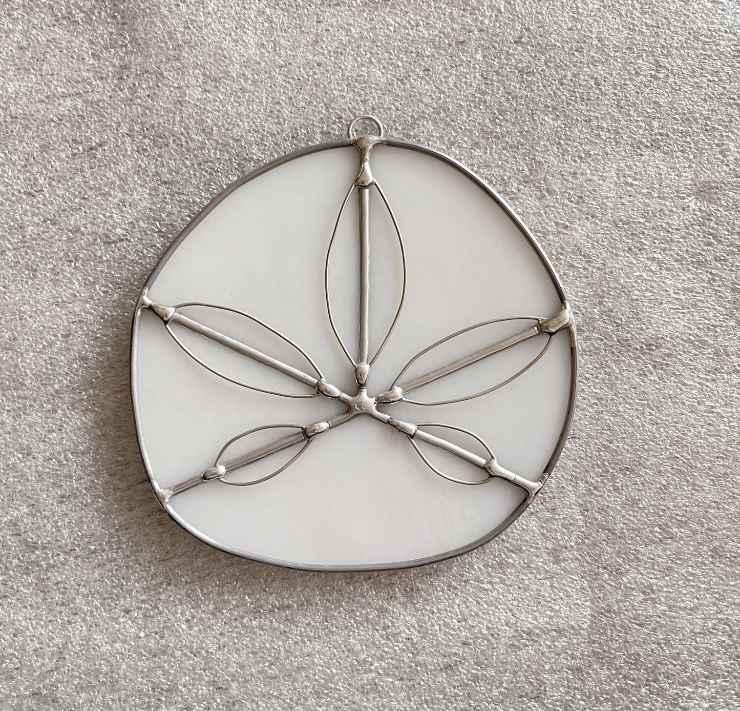 Handmade Stained Glass Sand Dollars - White