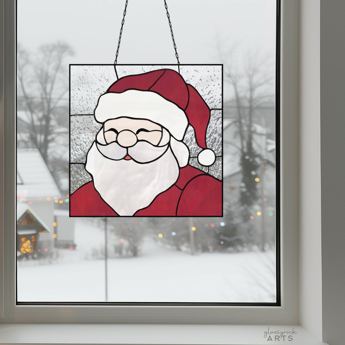 Santa Claus Stained Glass Pattern