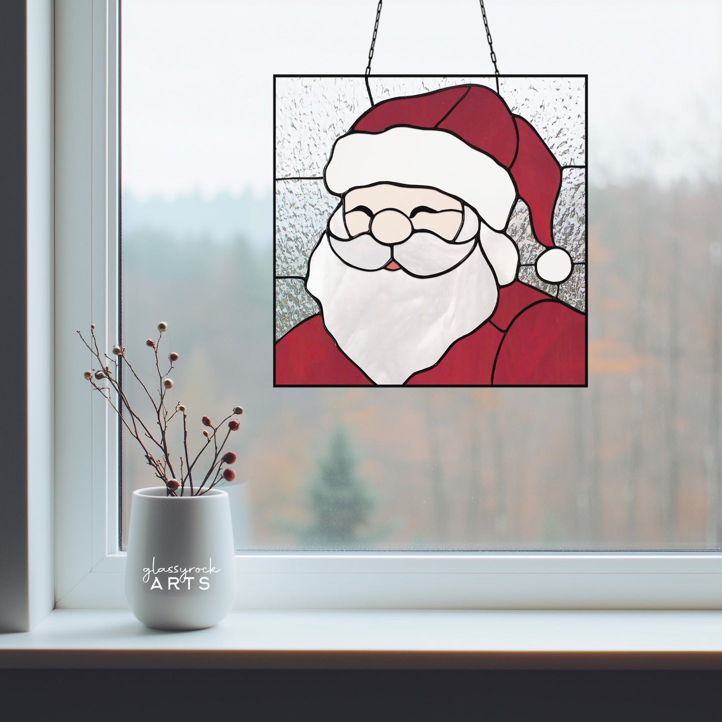 Santa Claus Stained Glass Pattern