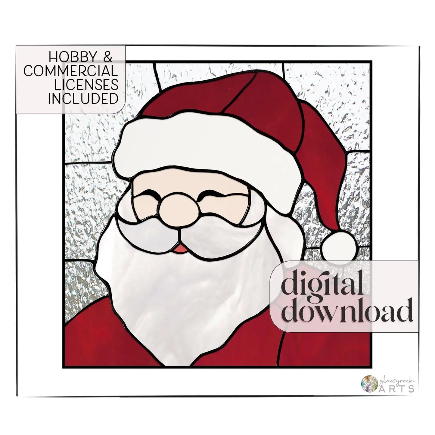 Santa Claus Stained Glass Pattern