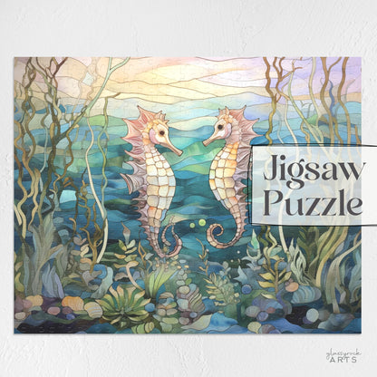 Stained Glass Seahorses Jigsaw Puzzle