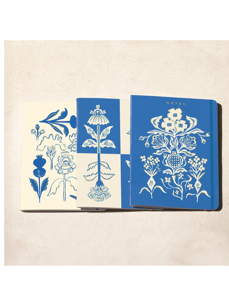 Blue Flowers Bouquet Sewn Trio Notebook Set - notebook from Ash & Rose