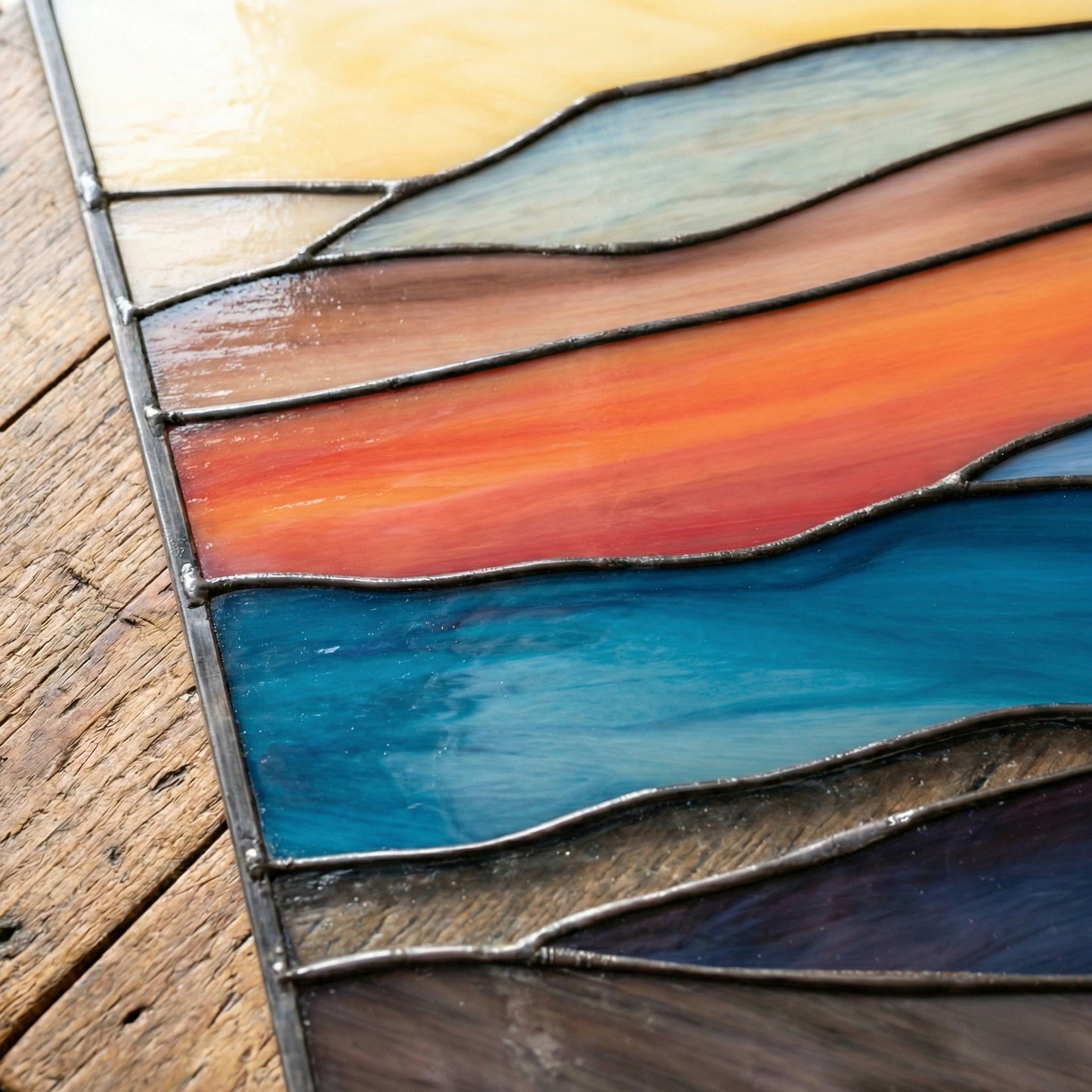 Mountain Landscape Stained Glass Pattern