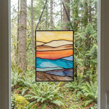 Mountain Landscape Stained Glass Pattern