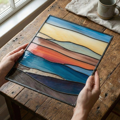 Mountain Landscape Stained Glass Pattern